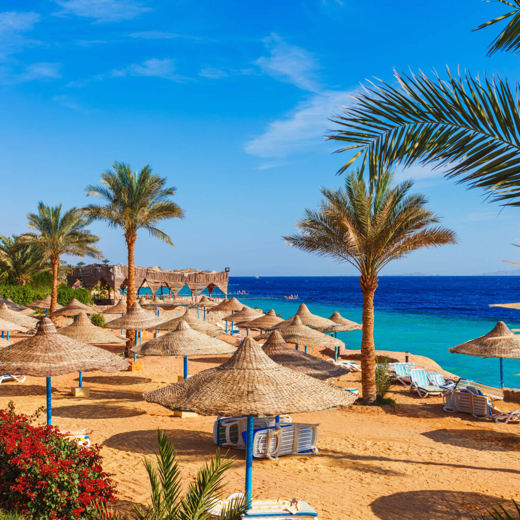 Resort met strand in Hurghada Egypte