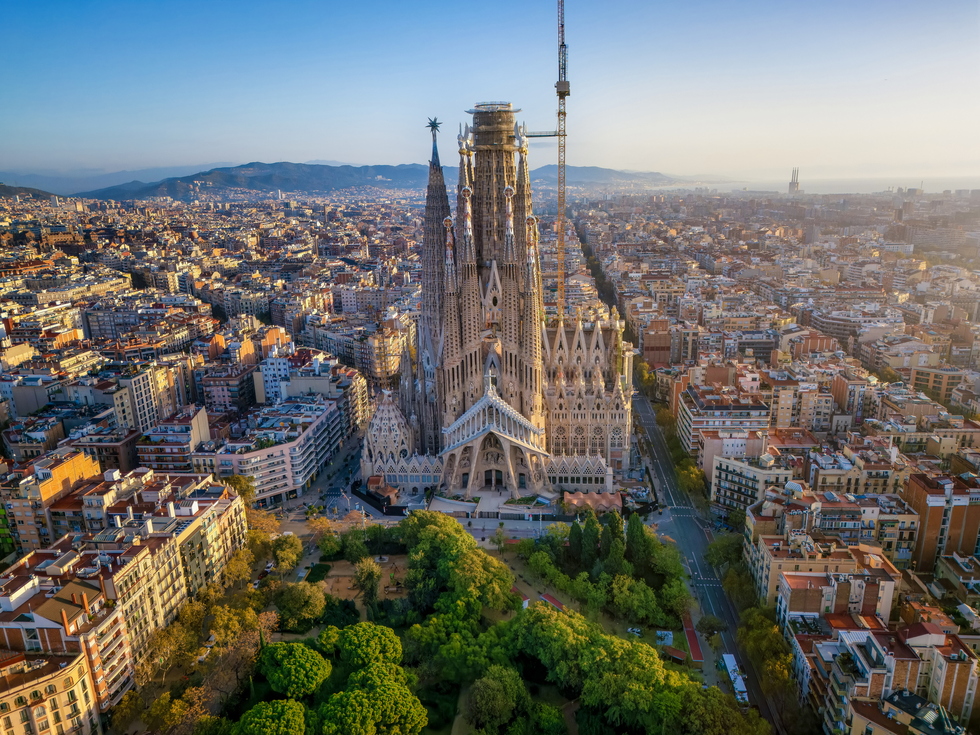 Uitzicht op de Sagrada Familia